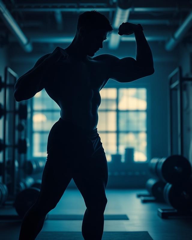Uomo durante un allenamento guidato in un ambiente fitness riservato