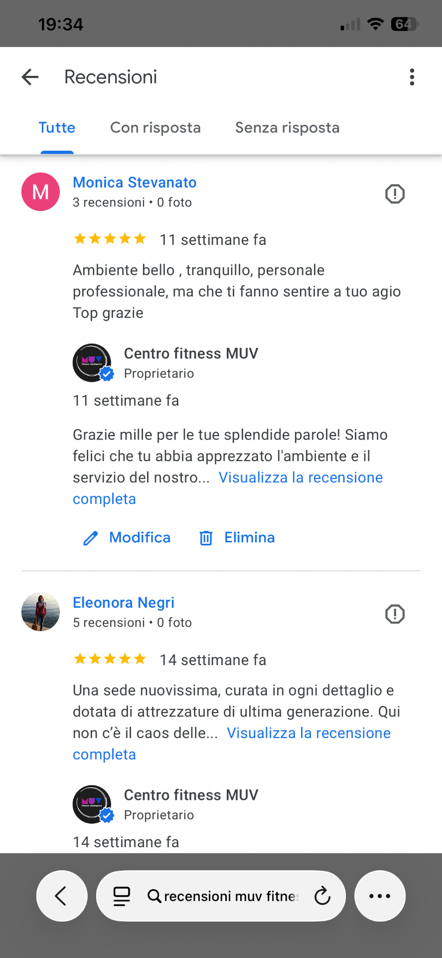 Recensioni Google MUV Fitness - Pagina 1