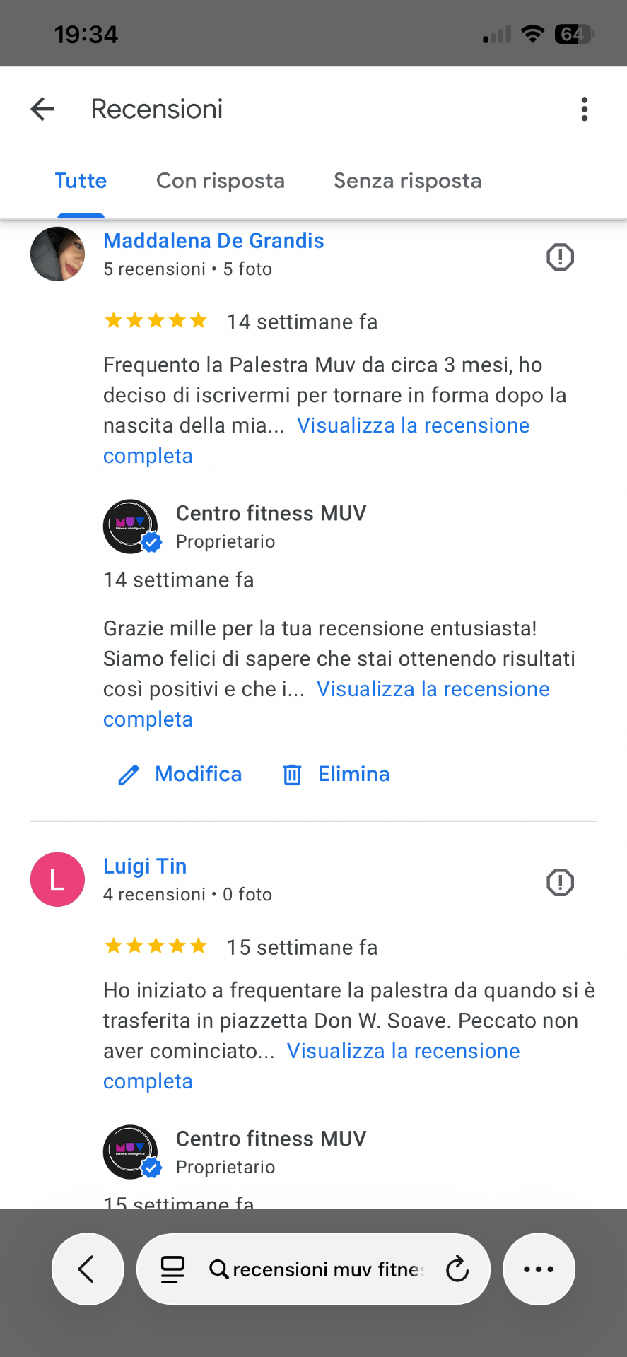 Recensioni Google MUV Fitness - Pagina 2